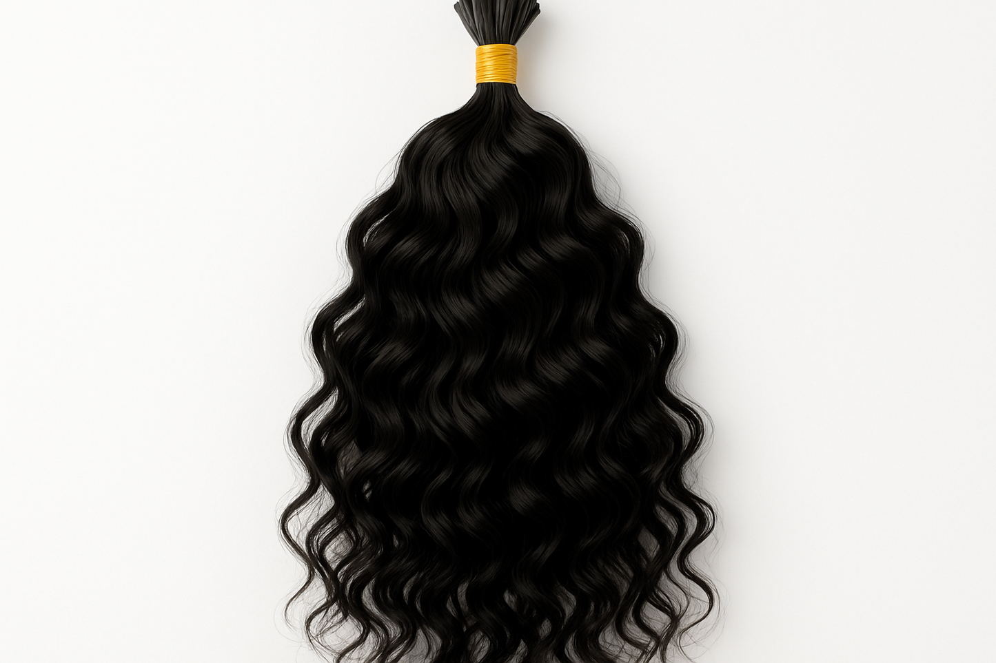 BLACK WATER WAVE CURL I-TIP HAIR BUNDLE