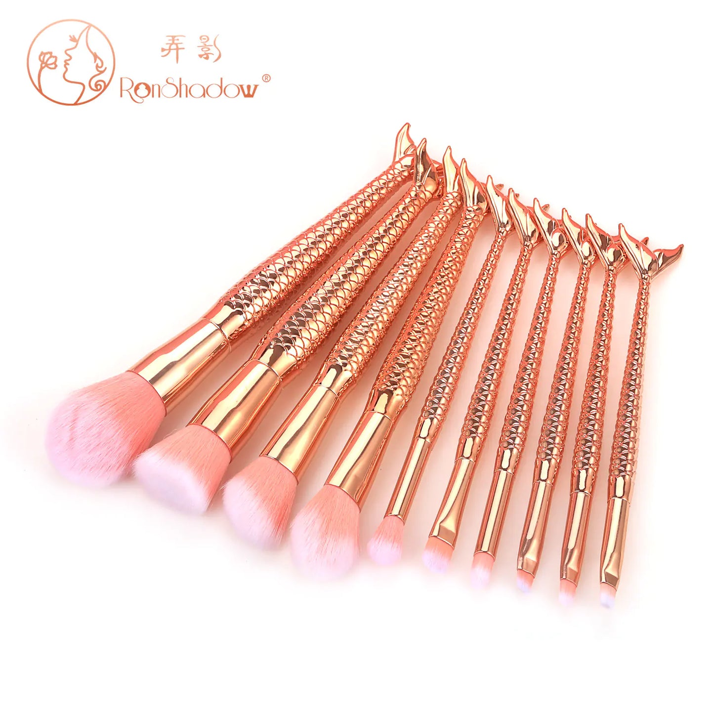 Mermaid Makeup Brush Set Makeup Brush Set - 7 or 10 Pieces