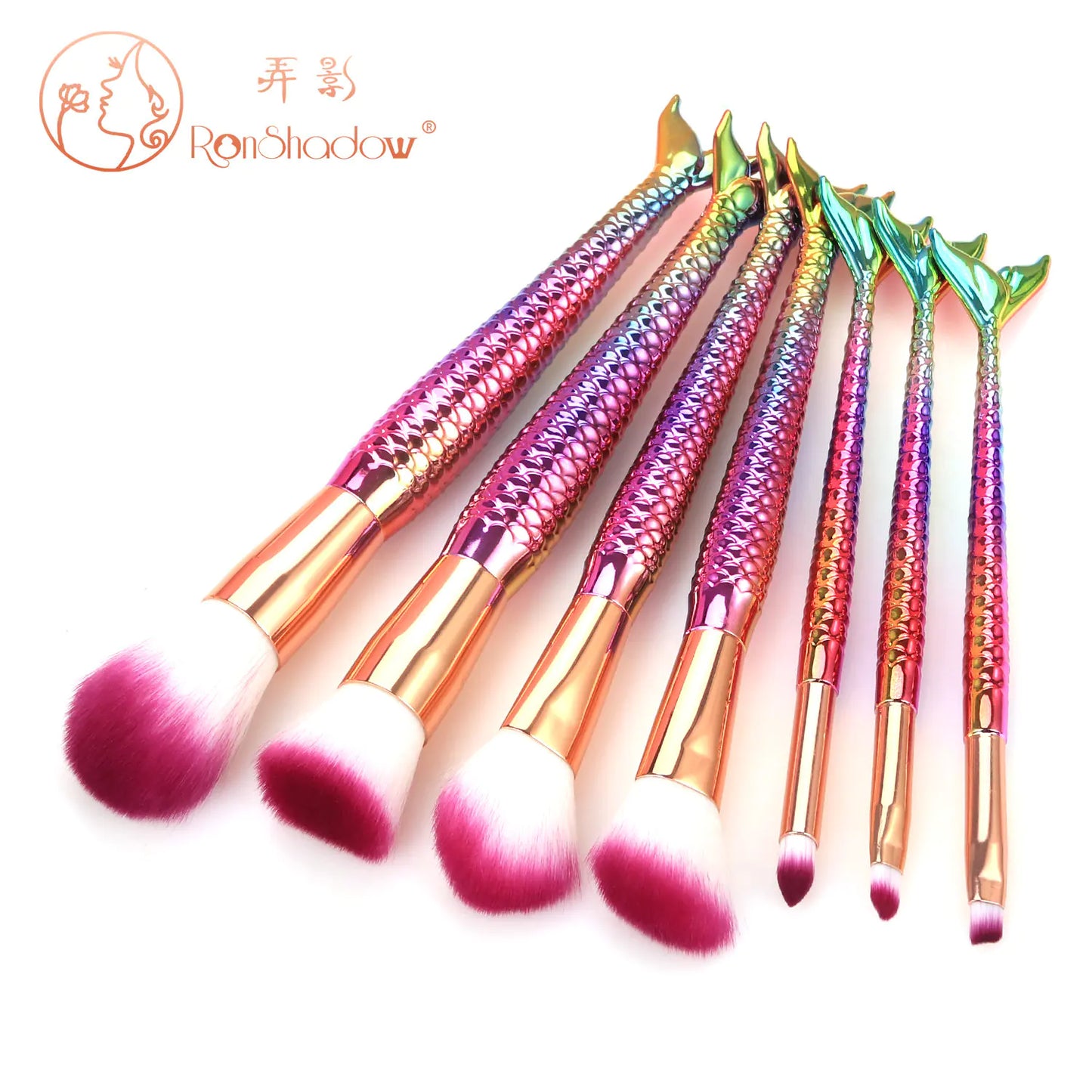 Mermaid Makeup Brush Set Makeup Brush Set - 7 or 10 Pieces