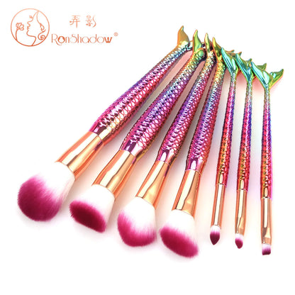 Mermaid Makeup Brush Set Makeup Brush Set - 7 or 10 Pieces