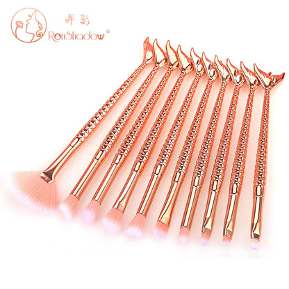 Mermaid Makeup Brush Set Makeup Brush Set - 7 or 10 Pieces