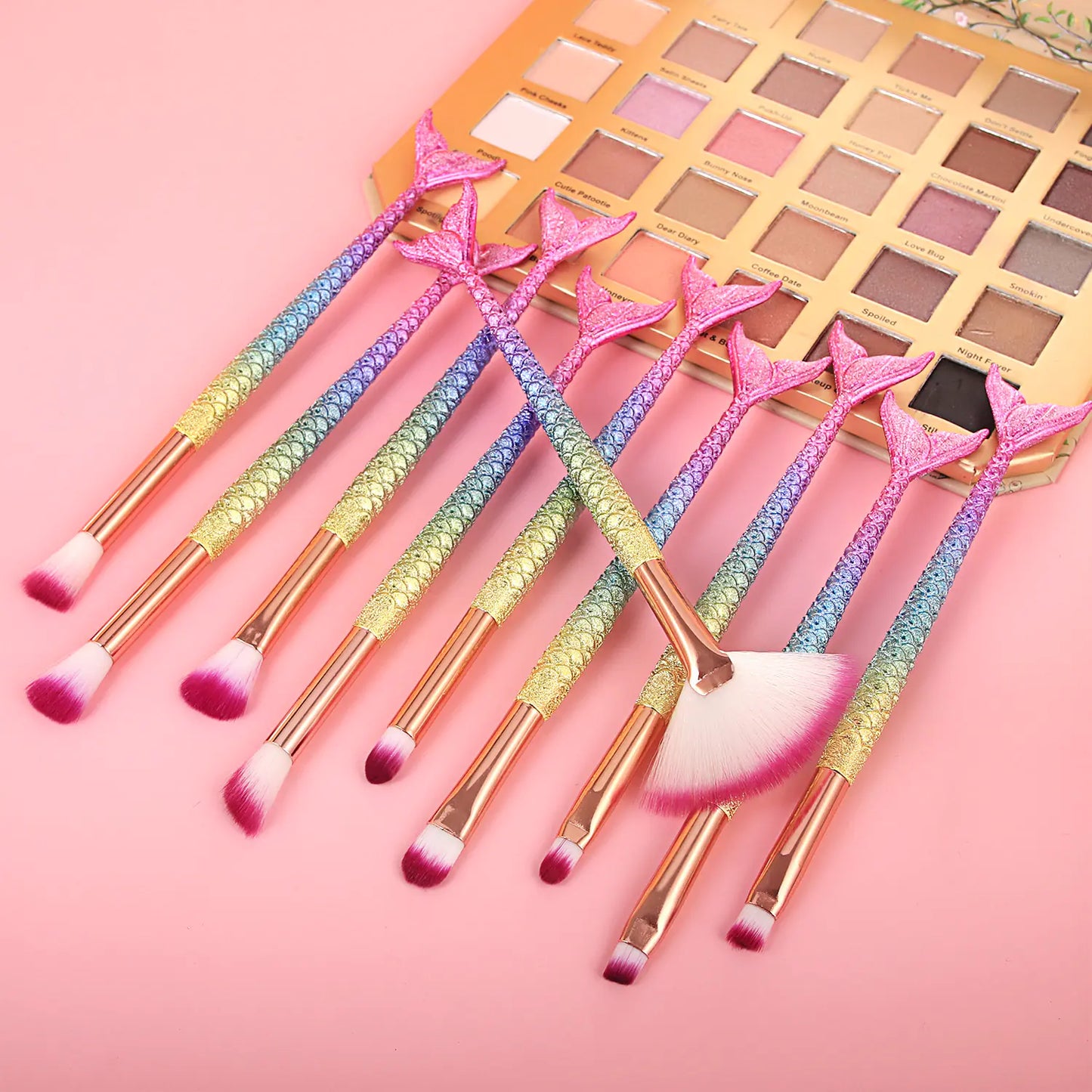 Mermaid Makeup Brush Set Makeup Brush Set - 7 or 10 Pieces