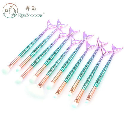 Mermaid Makeup Brush Set Makeup Brush Set - 7 or 10 Pieces