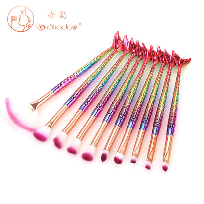 Mermaid Makeup Brush Set Makeup Brush Set - 7 or 10 Pieces