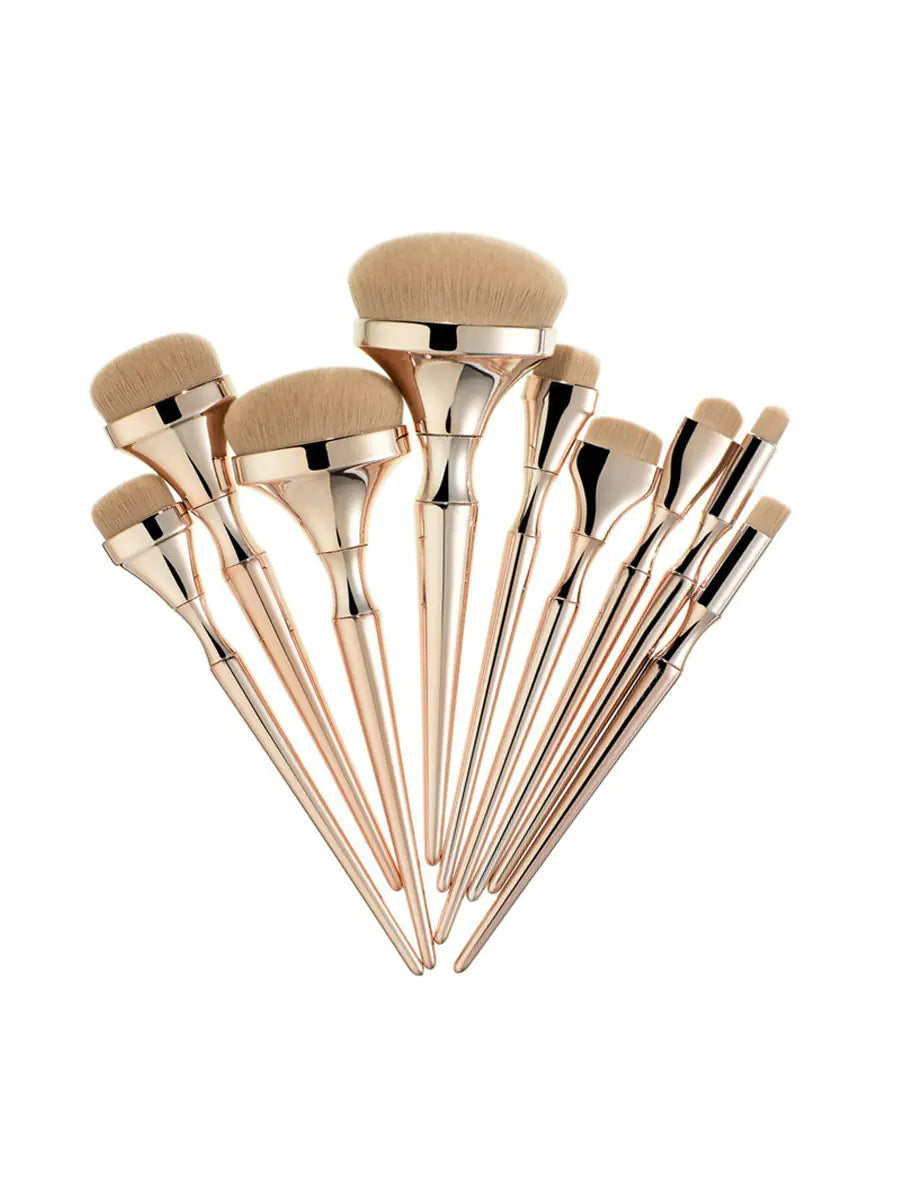 ✨ 9-Piece Gold-Plated Professional Makeup Brush Set
