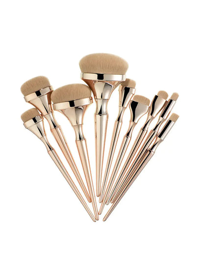 ✨ 9-Piece Gold-Plated Professional Makeup Brush Set