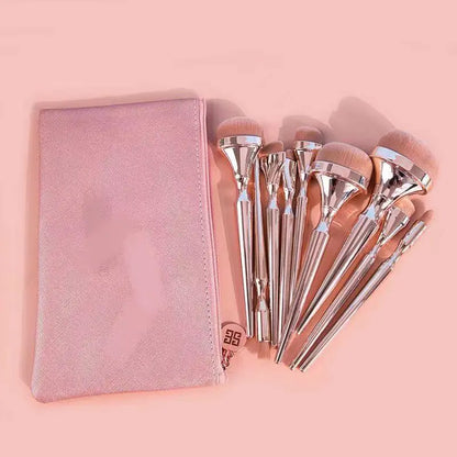 ✨ 9-Piece Gold-Plated Professional Makeup Brush Set