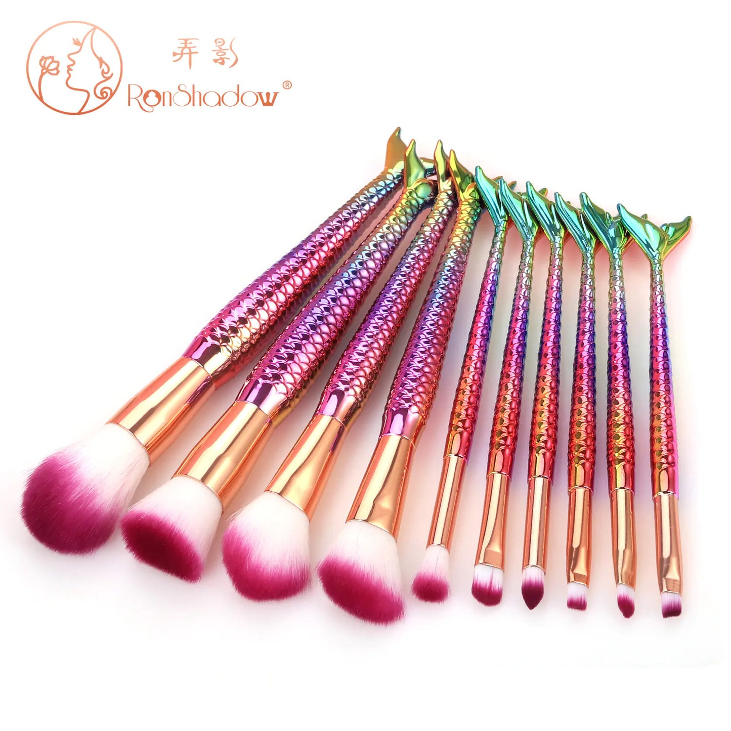 Mermaid Makeup Brush Set Makeup Brush Set - 7 or 10 Pieces