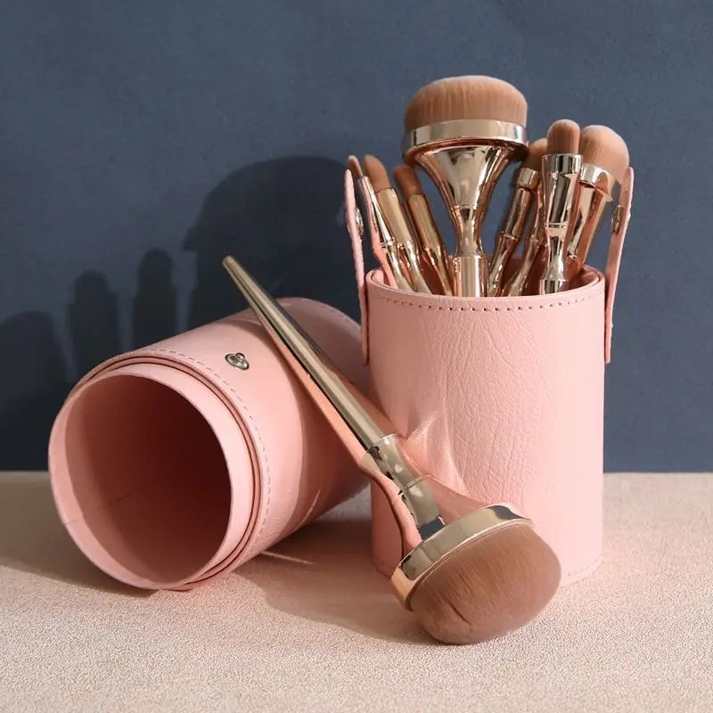✨ 9-Piece Gold-Plated Professional Makeup Brush Set
